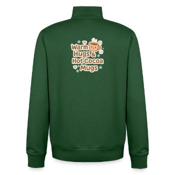 Warm Hugs Cocoa Mug - Unisex Organic Zip Sweatshirt by Stanley/Stella - bottle green - Back - AI Model Male 185 dark (185cm)