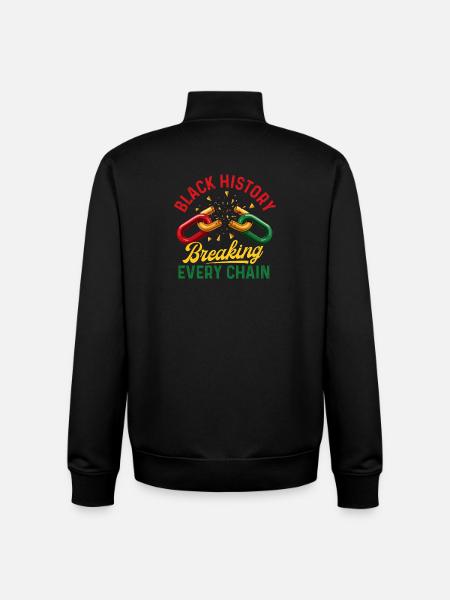 Black History Breaking Every Chain - Unisex Organic Zip Sweatshirt by Stanley/Stella - black