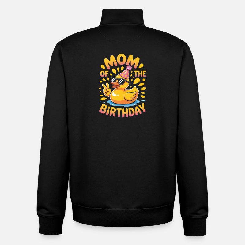 Maman du canard d’anniversaire - Sweat zippé unisexe en coton bio Stanley/Stella - noir