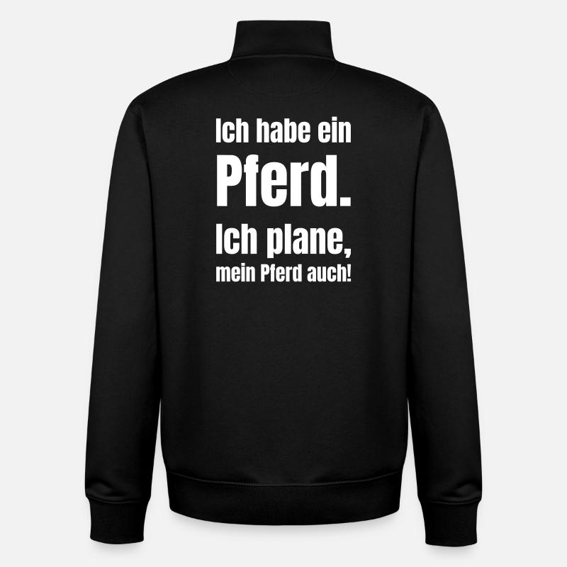 J’ai un cheval – plans inclus - Sweat zippé unisexe en coton bio Stanley/Stella - noir
