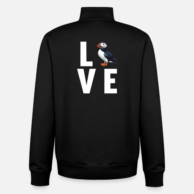 Macareux Papageientaucher - Sweat zippé unisexe en coton bio Stanley/Stella - noir