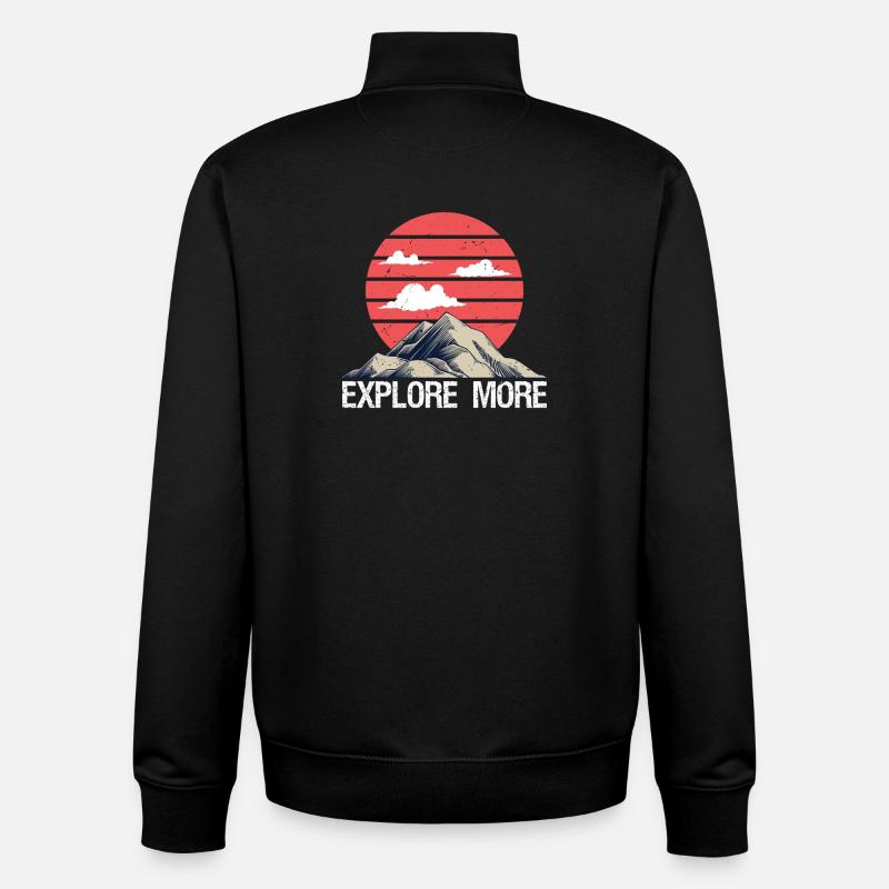Mountain Explore more - Unisex Organic Zip Sweatshirt by Stanley/Stella - black