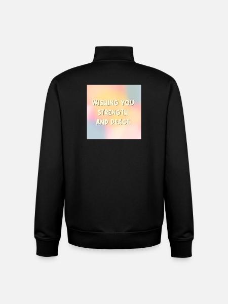 Wishing Strength Peace - Unisex Organic Zip Sweatshirt by Stanley/Stella - black