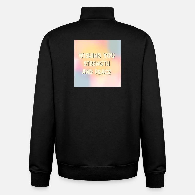 Kraft Frieden wünschen - Unisex Organic Zip Sweatshirt von Stanley/Stella - Schwarz