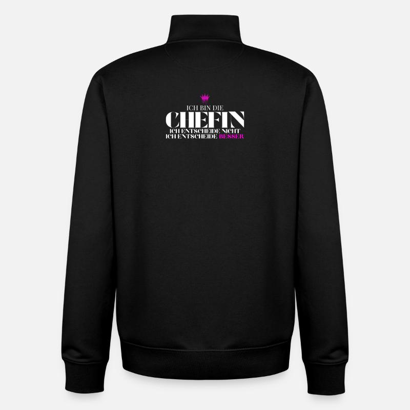 Le patron décide mieux Dire - Sweat zippé unisexe en coton bio Stanley/Stella - noir