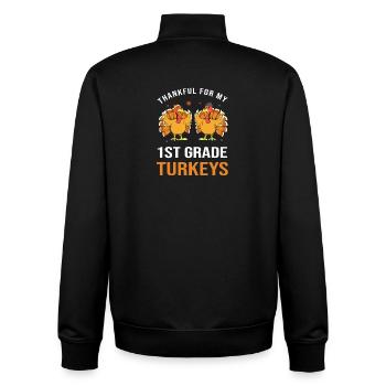 Thanksgiving Teacher Teacher - Unisex Organic Zip Sweatshirt by Stanley/Stella - black - Back - AI Model Male 185 light (185cm)