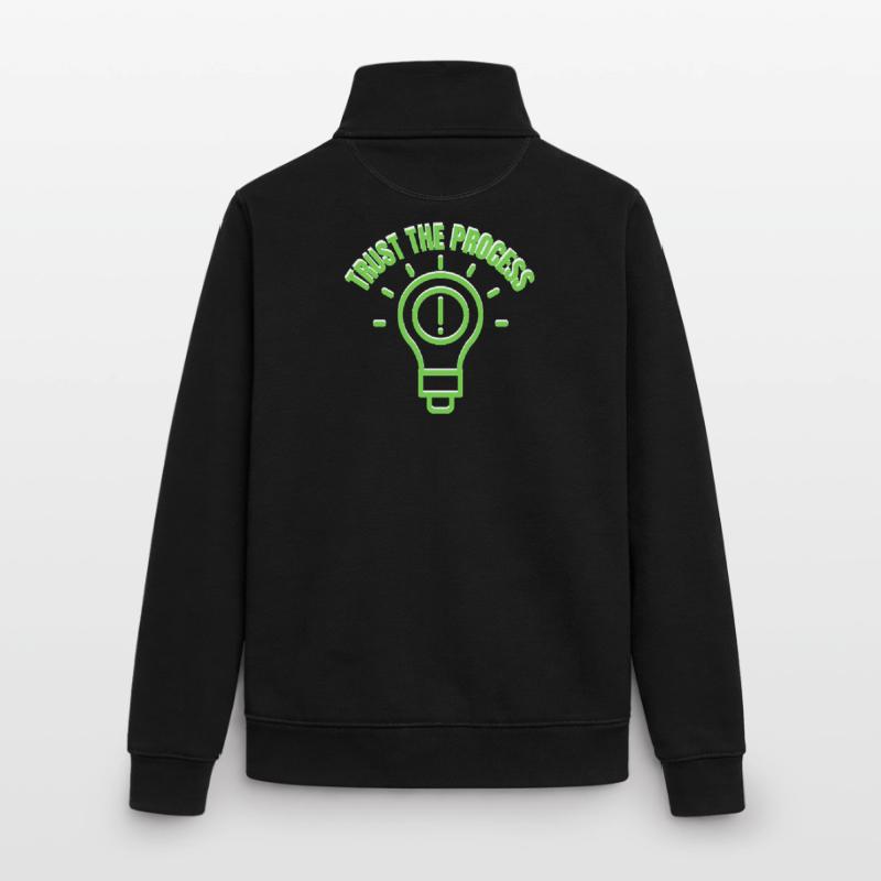 Inspirational "Trust The Process" Light Bulb Graph Unisex Organic Zip Sweatshirt by Stanley/Stella