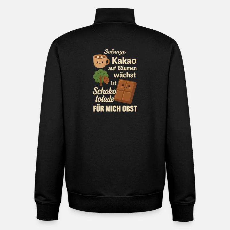 Chocolate is Fruit – Funny Cocoa Motif - Unisex Organic Zip Sweatshirt by Stanley/Stella - black
