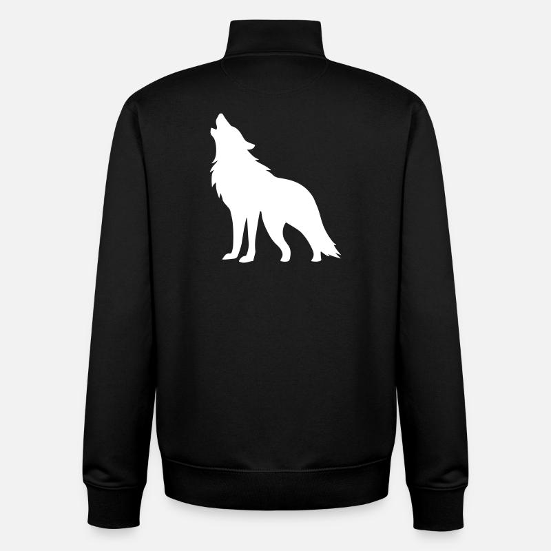 Wolf Silhouette - Unisex Organic Zip Sweatshirt von Stanley/Stella - Schwarz