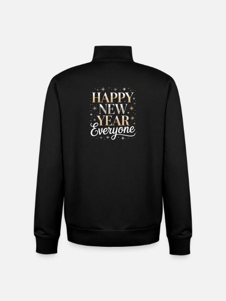 Happy New Year Everyone - Unisex Organic Zip Sweatshirt by Stanley/Stella - black