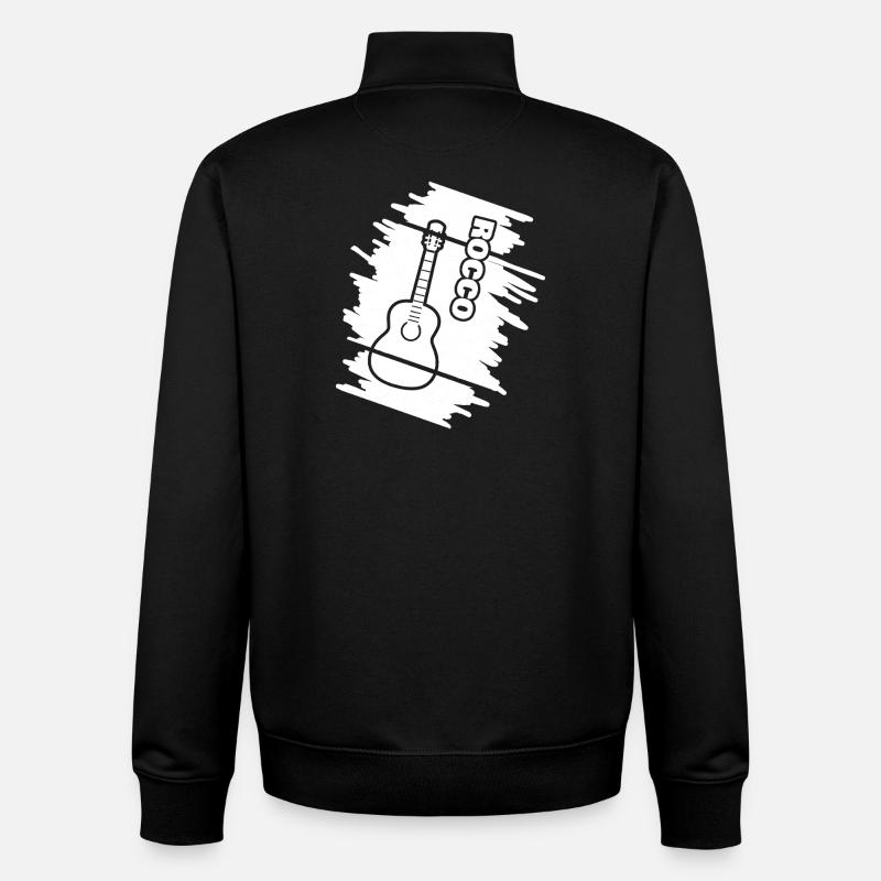 Guitar Rocco - Sweat zippé unisexe en coton bio Stanley/Stella - noir