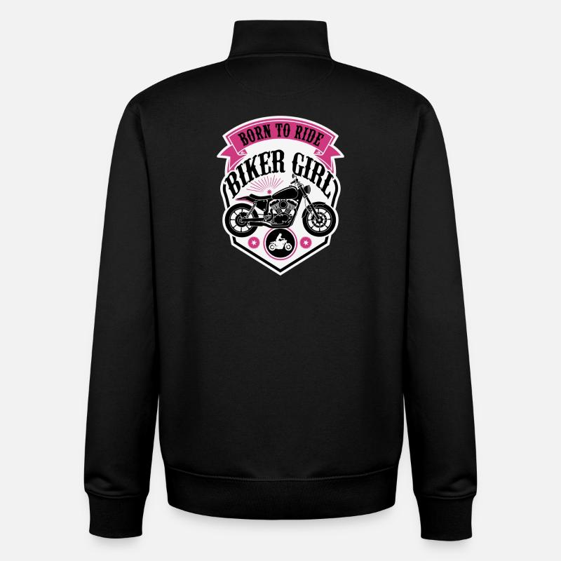 Biker Girl Motorcycle Shield - Unisex Organic Zip Sweatshirt von Stanley/Stella - Schwarz