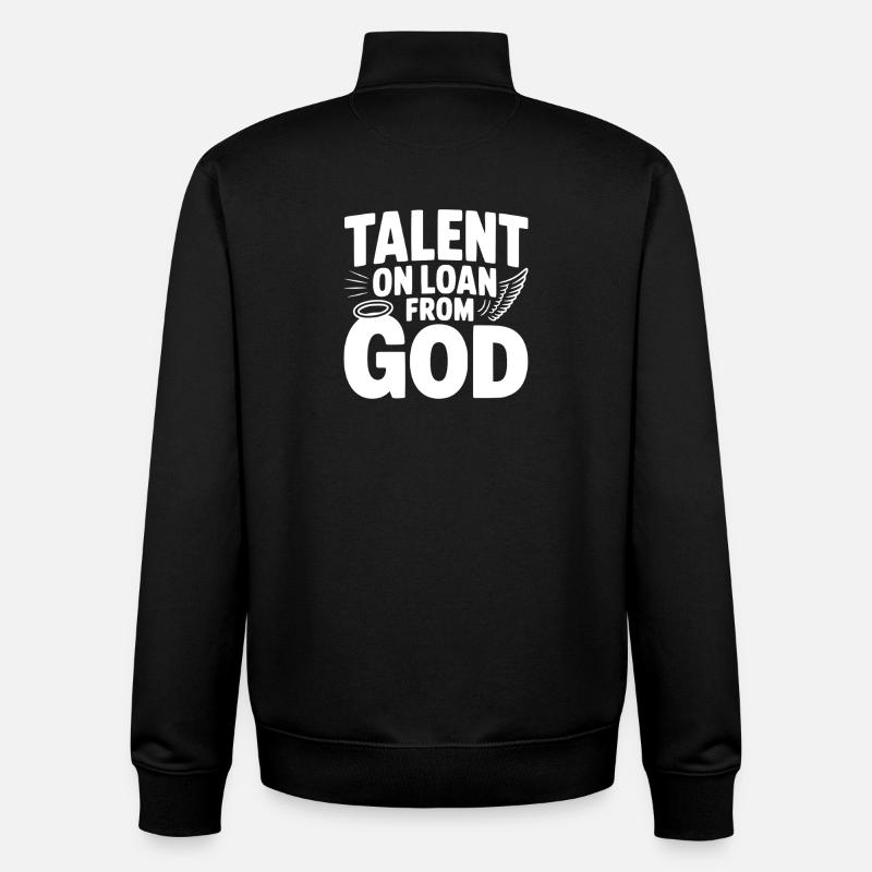 Talent prêté par Dieu - Sweat zippé unisexe en coton bio Stanley/Stella - noir