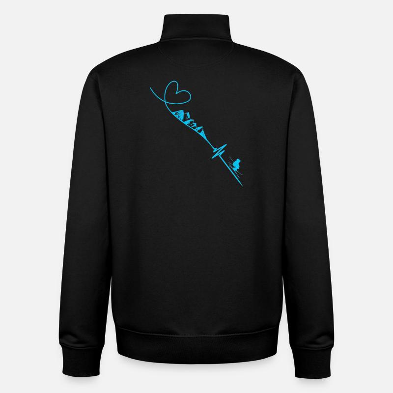 Skieur - Sweat zippé unisexe en coton bio Stanley/Stella - noir