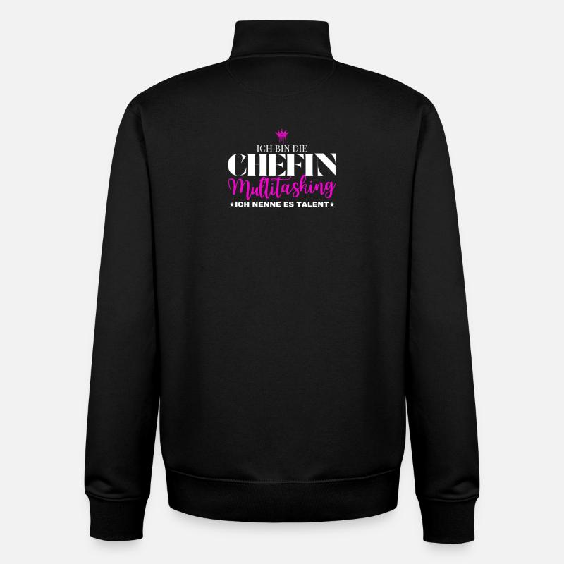 Ich bin die Chefin Multitasking - Unisex Organic Zip Sweatshirt von Stanley/Stella - Schwarz