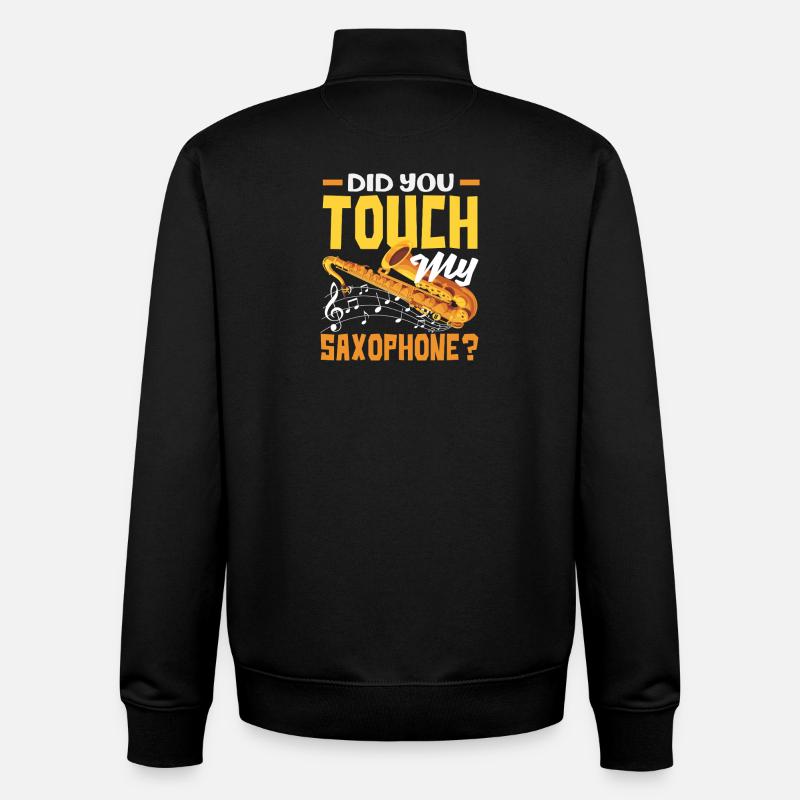 Saxophon Lustiger Spruch - Unisex Organic Zip Sweatshirt von Stanley/Stella - Schwarz