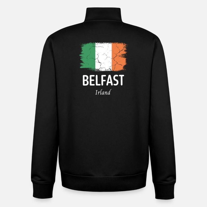 Belfast - Sweat zippé unisexe en coton bio Stanley/Stella - noir