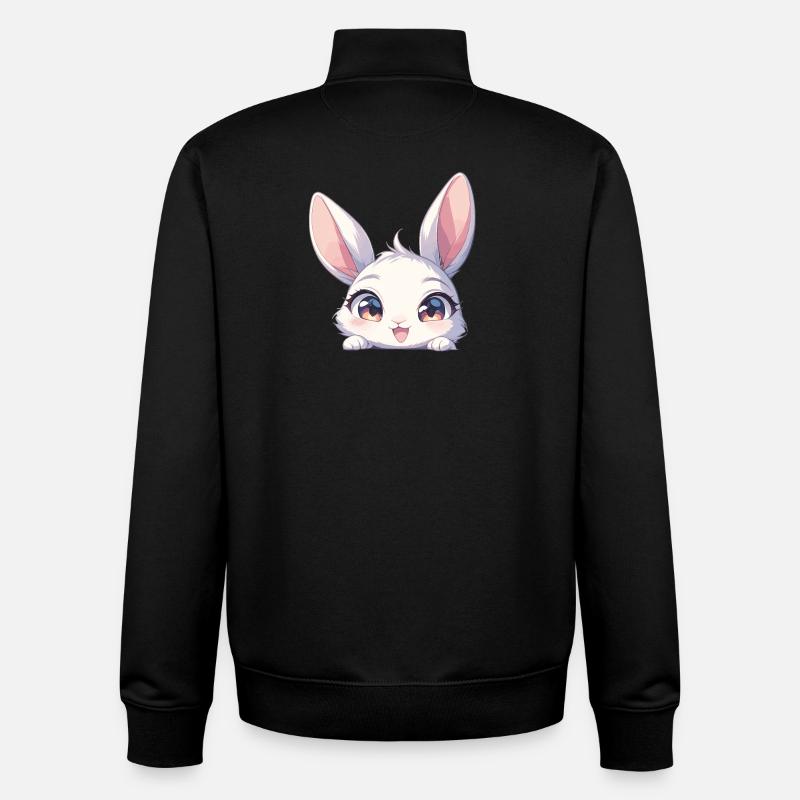 Lapin Lapin - Sweat zippé unisexe en coton bio Stanley/Stella - noir