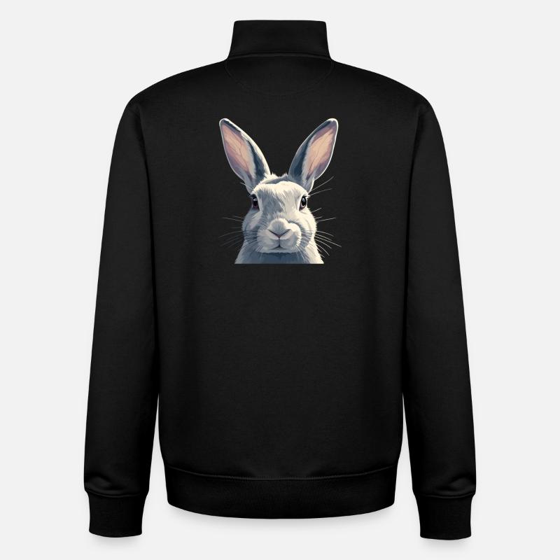 Lapin Lapin - Sweat zippé unisexe en coton bio Stanley/Stella - noir