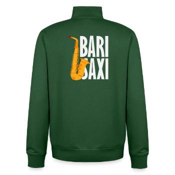 Bari Saxi Saxophoniste Jazz - Sweat zippé unisexe en coton bio Stanley/Stella - vert bouteille - Dos - AI Model Male 185 dark (185cm)