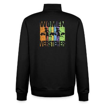 Frau im Kaufrausch - Unisex Organic Zip Sweatshirt von Stanley/Stella - Schwarz - Hinten - AI Model Male 185 light (185cm)