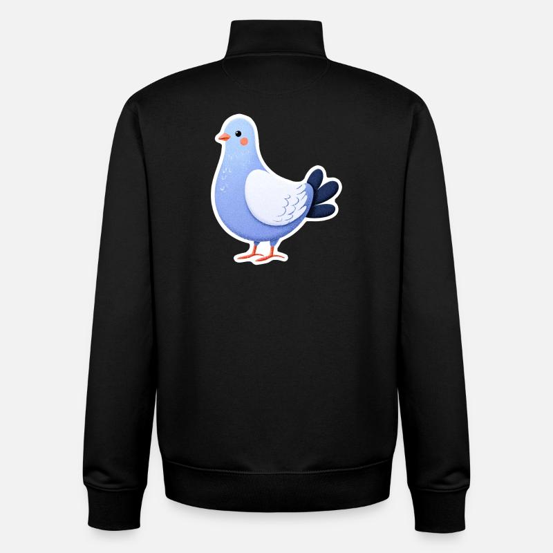 Illustration d’autocollants de colombe bleue - Sweat zippé unisexe en coton bio Stanley/Stella - noir