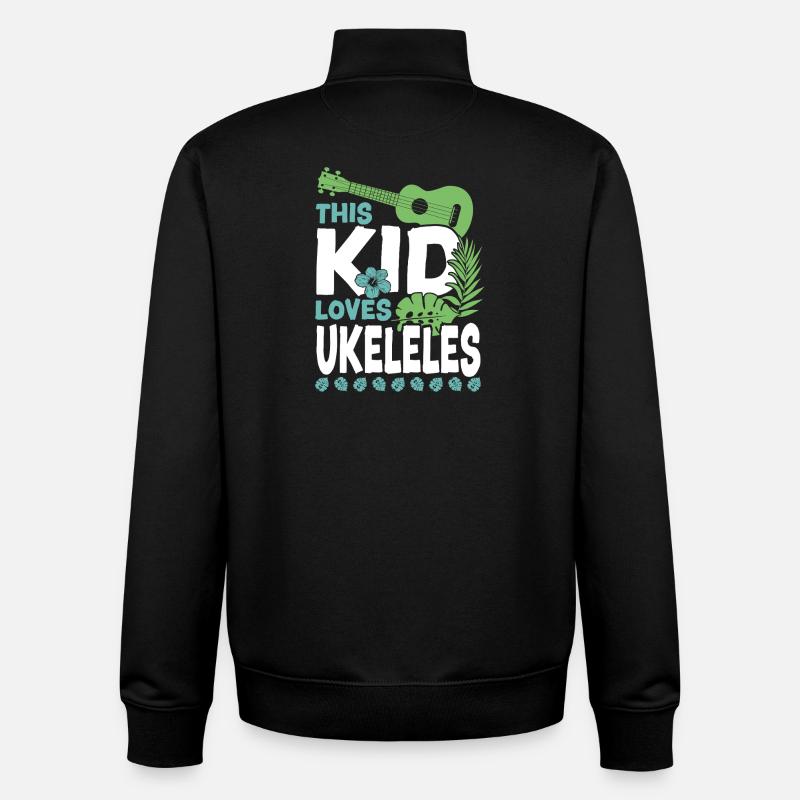 Ukulélé hawaïen Uke Kid Ce gamin - Sweat zippé unisexe en coton bio Stanley/Stella - noir