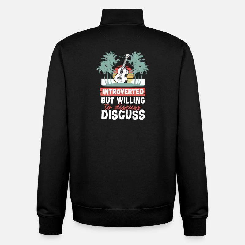 Ukulélé hawaïen Ukulélé introverti - Sweat zippé unisexe en coton bio Stanley/Stella - noir