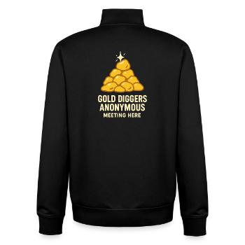 Goldwaschen Hobby Geschenk Creek Pan - Unisex Organic Zip Sweatshirt von Stanley/Stella - Schwarz - Hinten - AI Model Male 185 light (185cm)