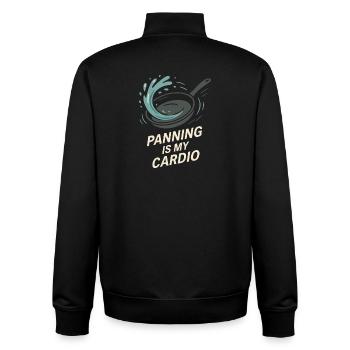 Goldwaschen Hobby Geschenk Creek Pan - Unisex Organic Zip Sweatshirt von Stanley/Stella - Schwarz - Hinten - AI Model Male 185 light (185cm)