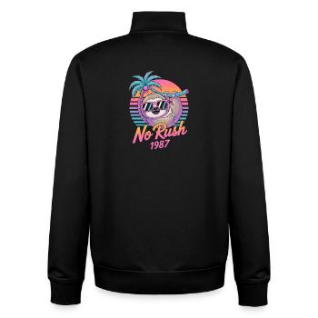 No Rush 1987 Faultier Retro Sunset - Unisex Organic Zip Sweatshirt von Stanley/Stella - Schwarz - Hinten - AI Model Male 185 light (185cm)