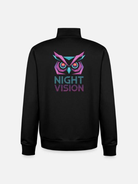 Night Vision Eule Retro Cyberpunk - Unisex Organic Zip Sweatshirt von Stanley/Stella - Schwarz