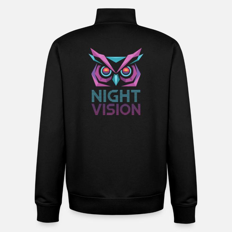 Night Vision Eule Retro Cyberpunk - Unisex Organic Zip Sweatshirt von Stanley/Stella - Schwarz