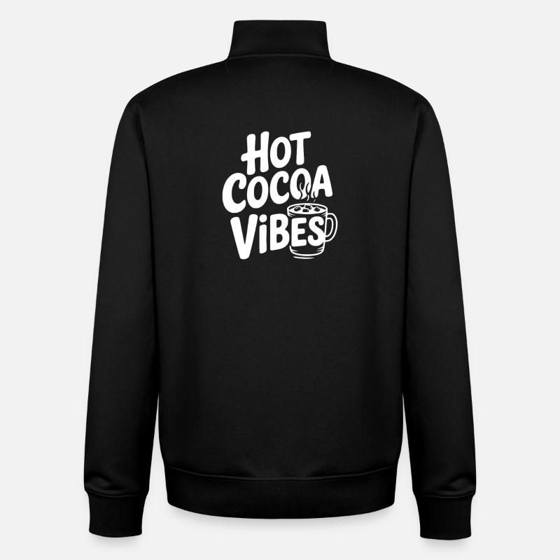 Ambiances de chocolat chaud - Sweat zippé unisexe en coton bio Stanley/Stella - noir
