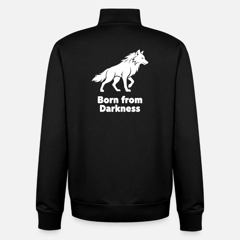 Born from Darkness Wolf - Unisex Organic Zip Sweatshirt by Stanley/Stella - black
