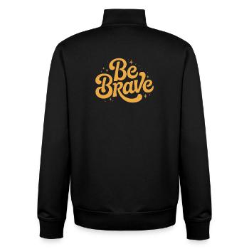 Be Brave Script Emblem - Unisex Organic Zip Sweatshirt by Stanley/Stella - black - Back - AI Model Male 185 light (185cm)