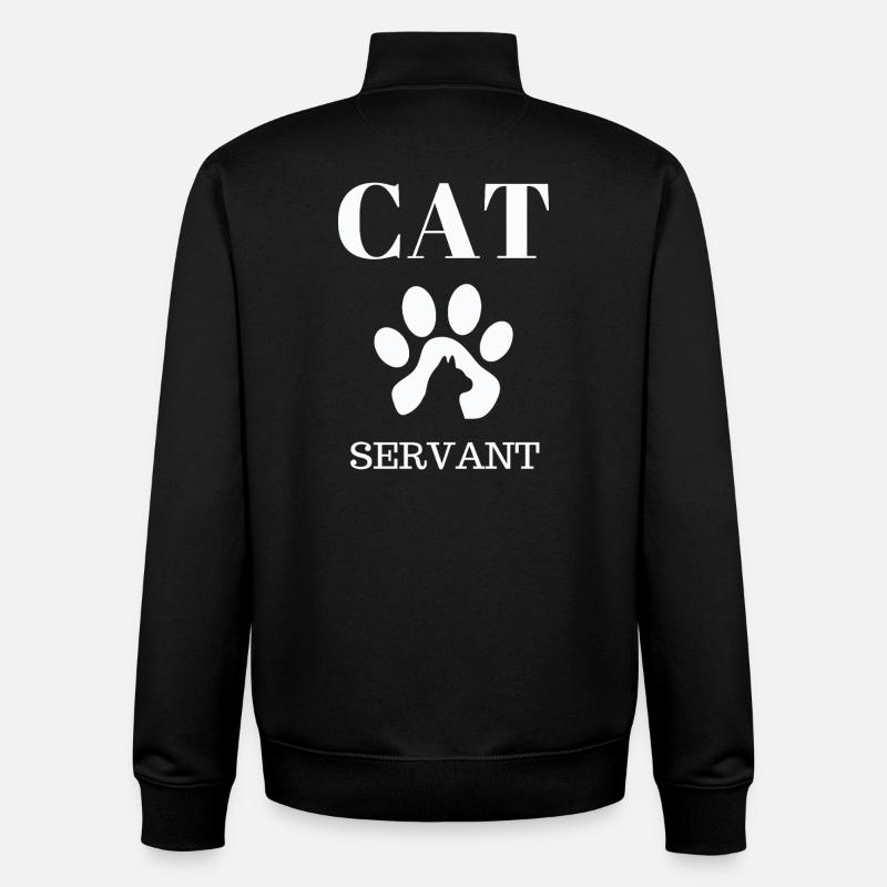 Serviteur Patte de Chat - Sweat zippé unisexe en coton bio Stanley/Stella - noir