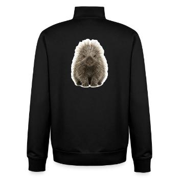 Putziges Stachelschwein - Niedlich - Unisex Organic Zip Sweatshirt von Stanley/Stella - Schwarz - Hinten - AI Model Male 185 light (185cm)