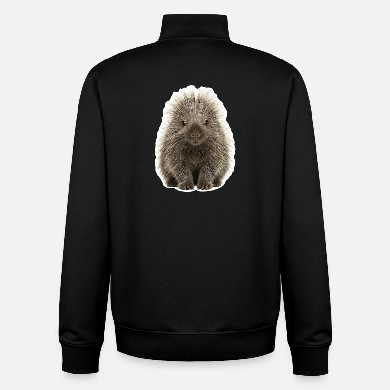 Porc-épic mignon - Mignon - Sweat zippé unisexe en coton bio Stanley/Stella - noir
