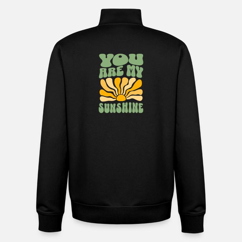 Tu es mon rayon de soleil rétro Éclat de soleil - Sweat zippé unisexe en coton bio Stanley/Stella - noir
