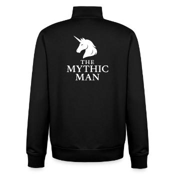 Mythic Man Unicorn Logo for Bold Style - Unisex Organic Zip Sweatshirt by Stanley/Stella - black - Back - AI Model Male 185 light (185cm)