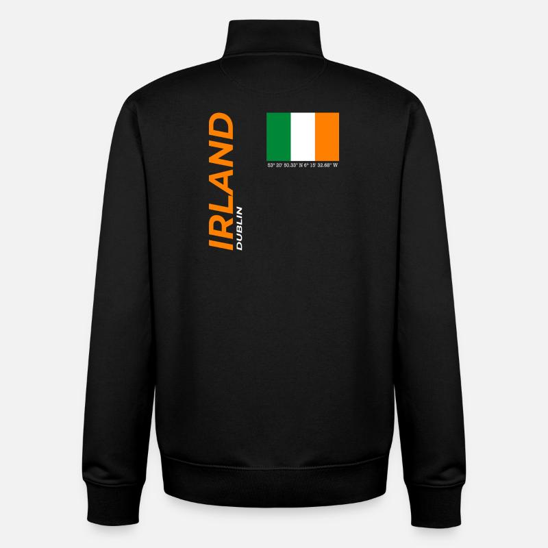 Dublin - Sweat zippé unisexe en coton bio Stanley/Stella - noir