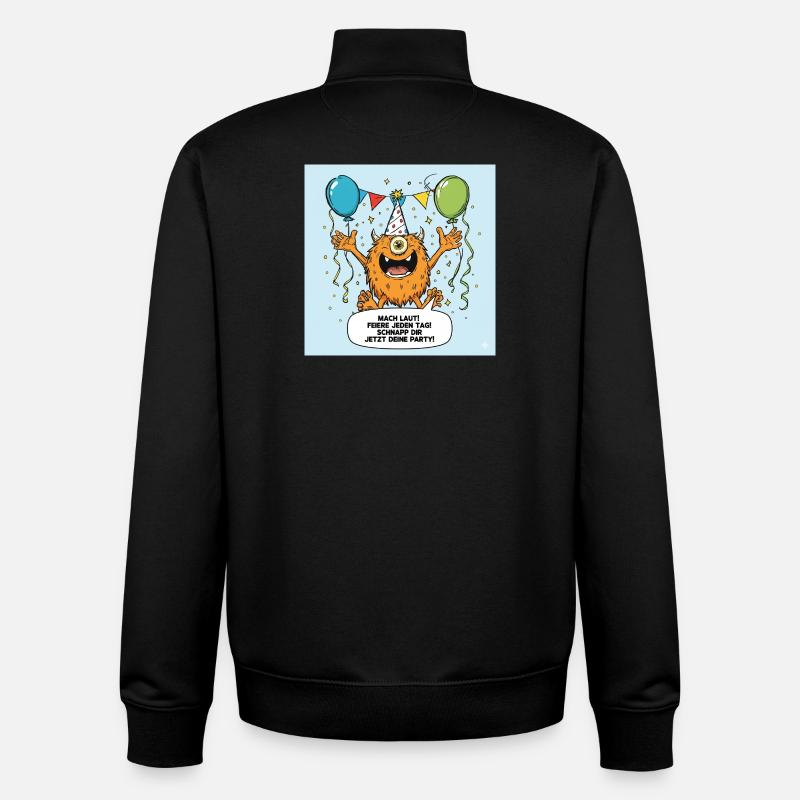 Party Monster mit Einäugigem Jubel - Unisex Organic Zip Sweatshirt von Stanley/Stella - Schwarz