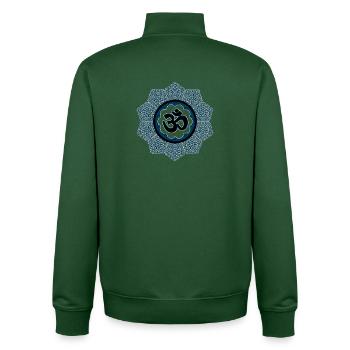 Om Mandala Meditation Yoga Wellness Aum Symbol Goa - Unisex Organic Zip Sweatshirt by Stanley/Stella - bottle green - Back - AI Model Male 185 dark (185cm)