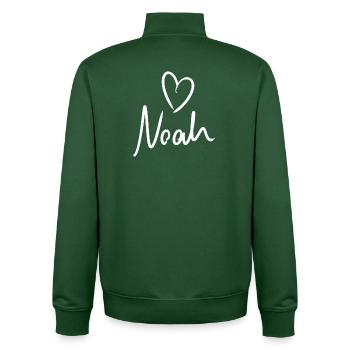 Noah Nom avec N Nom de garçon Baby shower de naissance - Sweat zippé unisexe en coton bio Stanley/Stella - vert bouteille - Dos - AI Model Male 185 dark (185cm)
