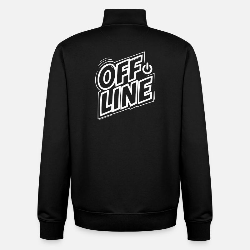 Mode hors ligne rétro - Sweat zippé unisexe en coton bio Stanley/Stella - noir