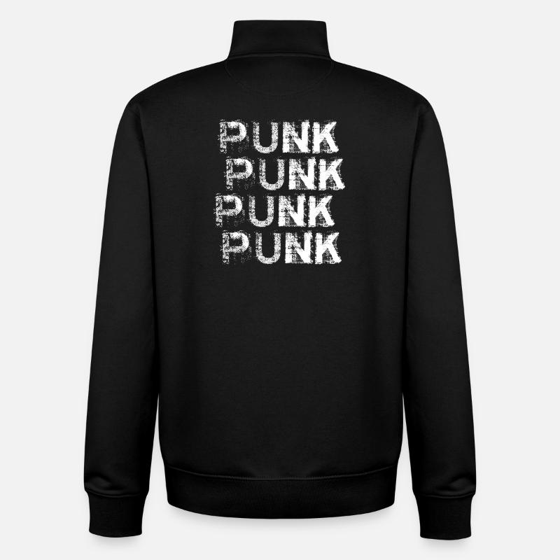 Punk Grunge Repeat Logo - Unisex Organic Zip Sweatshirt by Stanley/Stella - black