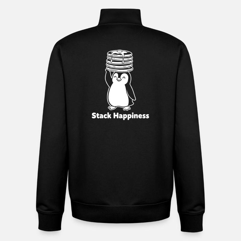Stack Happiness Penguin Pancakes - Unisex Organic Zip Sweatshirt by Stanley/Stella - black