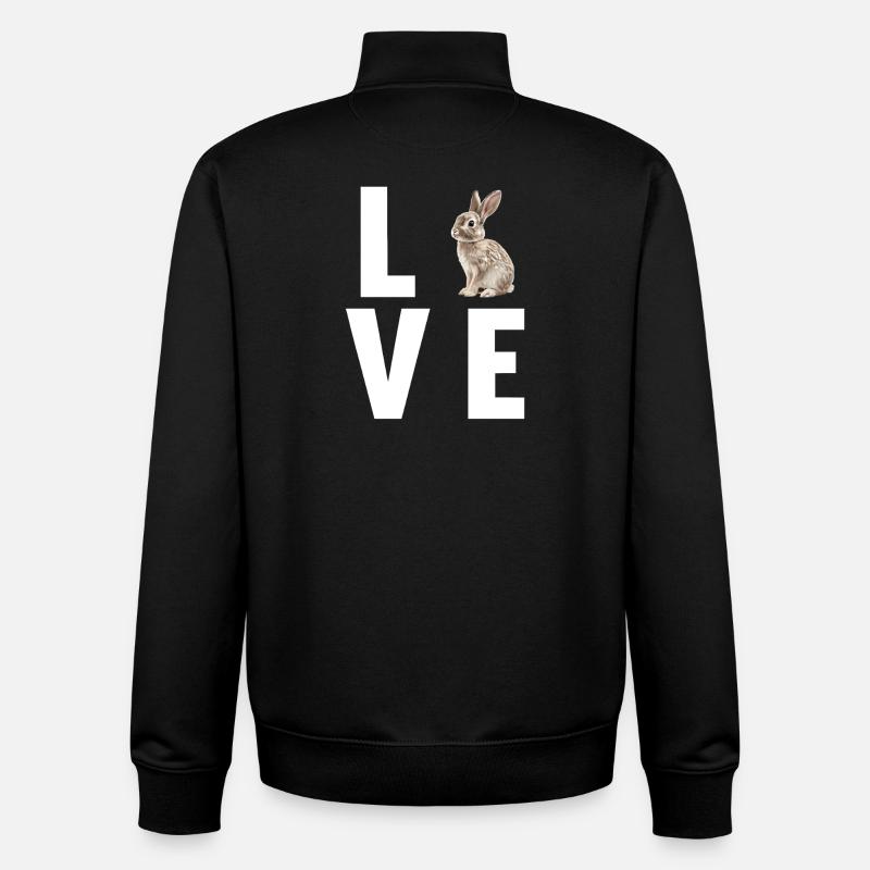 Hasen Hase - Unisex Organic Zip Sweatshirt von Stanley/Stella - Schwarz