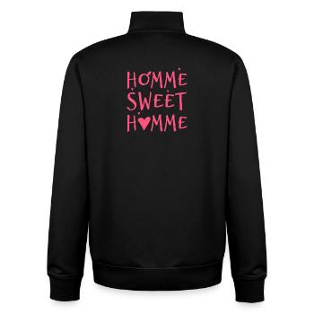 HOMME SWEET HOMME ! - Sweat zippé unisexe en coton bio Stanley/Stella - noir - Dos - AI Model Male 185 light (185cm)